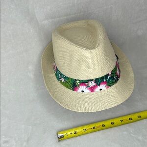 Beige Toddler Fedora with Floral Band